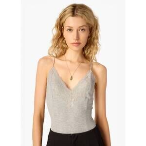 NEW CAMI NYC women's amani rib bodysuit in grayscale